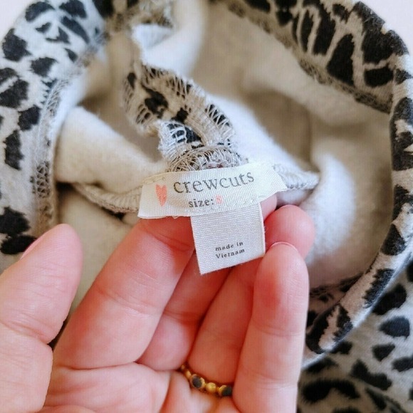 Crewcuts Funnel Fleece Sweater Cheetah S - Picture 4 of 4